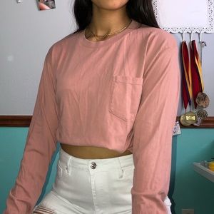 Pink Long sleeve with Pocket